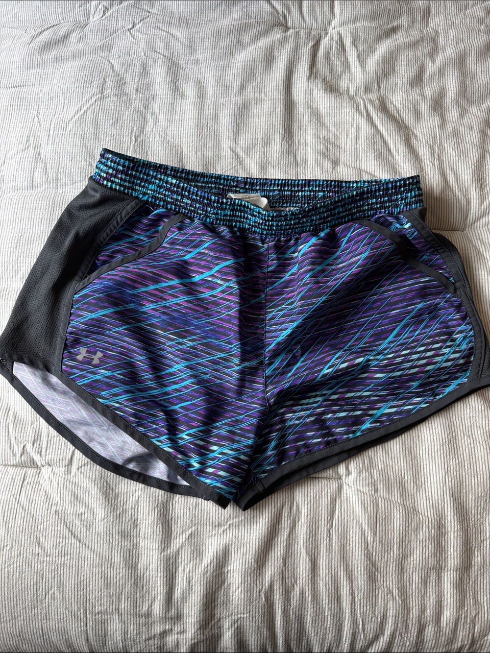 Under Armour Women's Teal & Purple Patterned Athletic Shorts